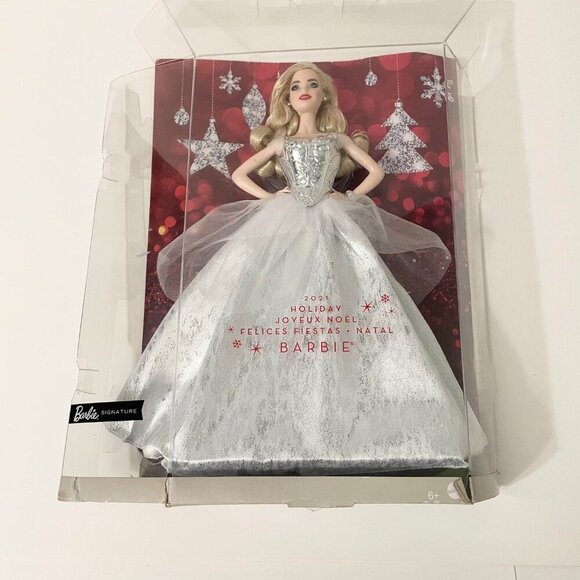 Mattel Barbie Signature 2021 Holiday Collector Doll Blonde Hair Damaged Box - Picture 14 of 16